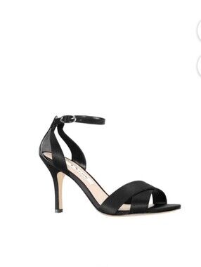 Nina Venus Black Satin High Heel Sandal